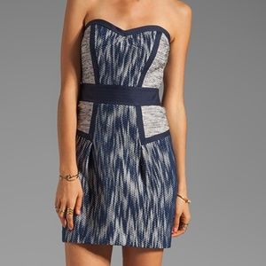 Milly knit strapless sweetheart mini dress size 2